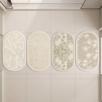 Tapis de Bain Floréa – Motif Floral Sculpté en Diatomée Anti-Dérapant
