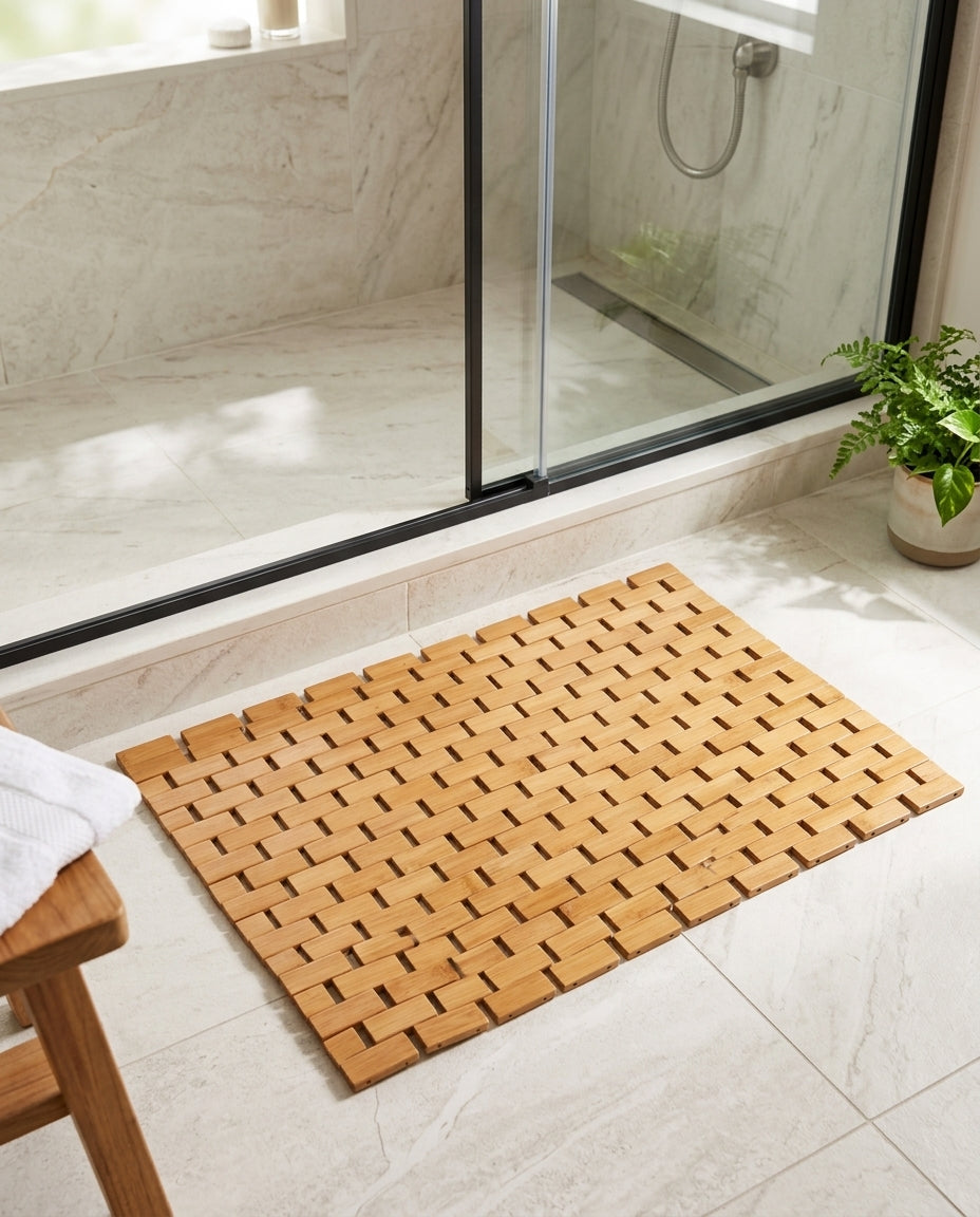 Tapis de Bain Antidérapant en Bambou Naturel Bambéa