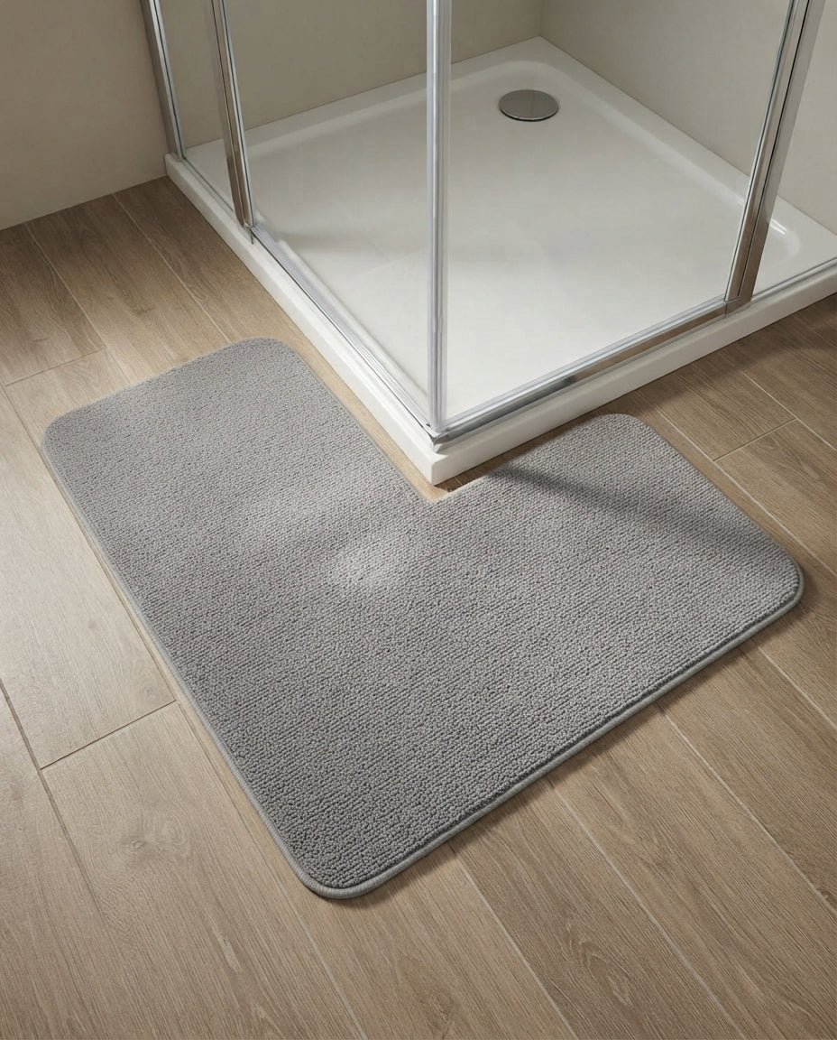Tapis de Bain d'Angle Antidérapant Mousse à Mémoire de Forme Elléa