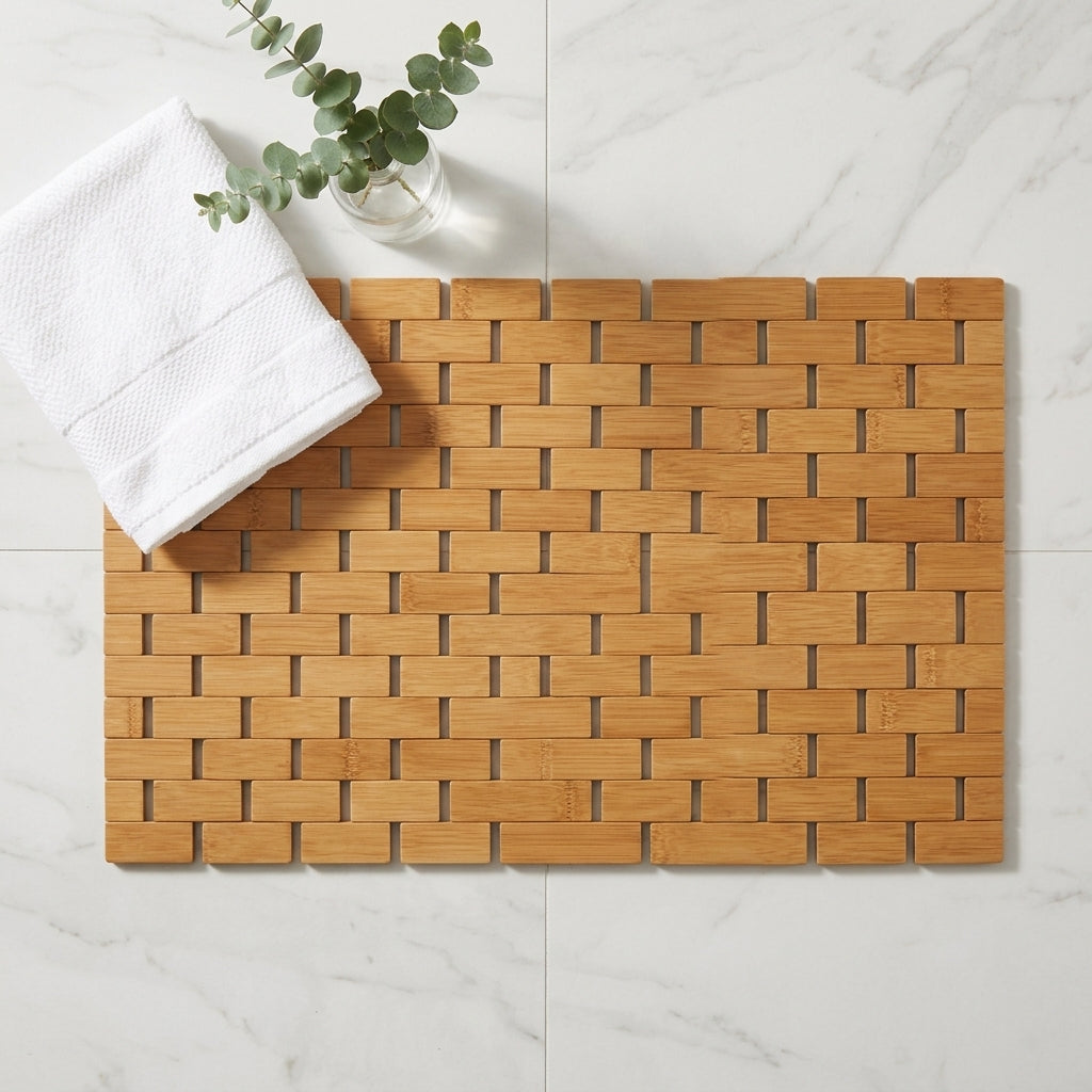 Tapis de Bain Antidérapant en Bambou Naturel Bambéa