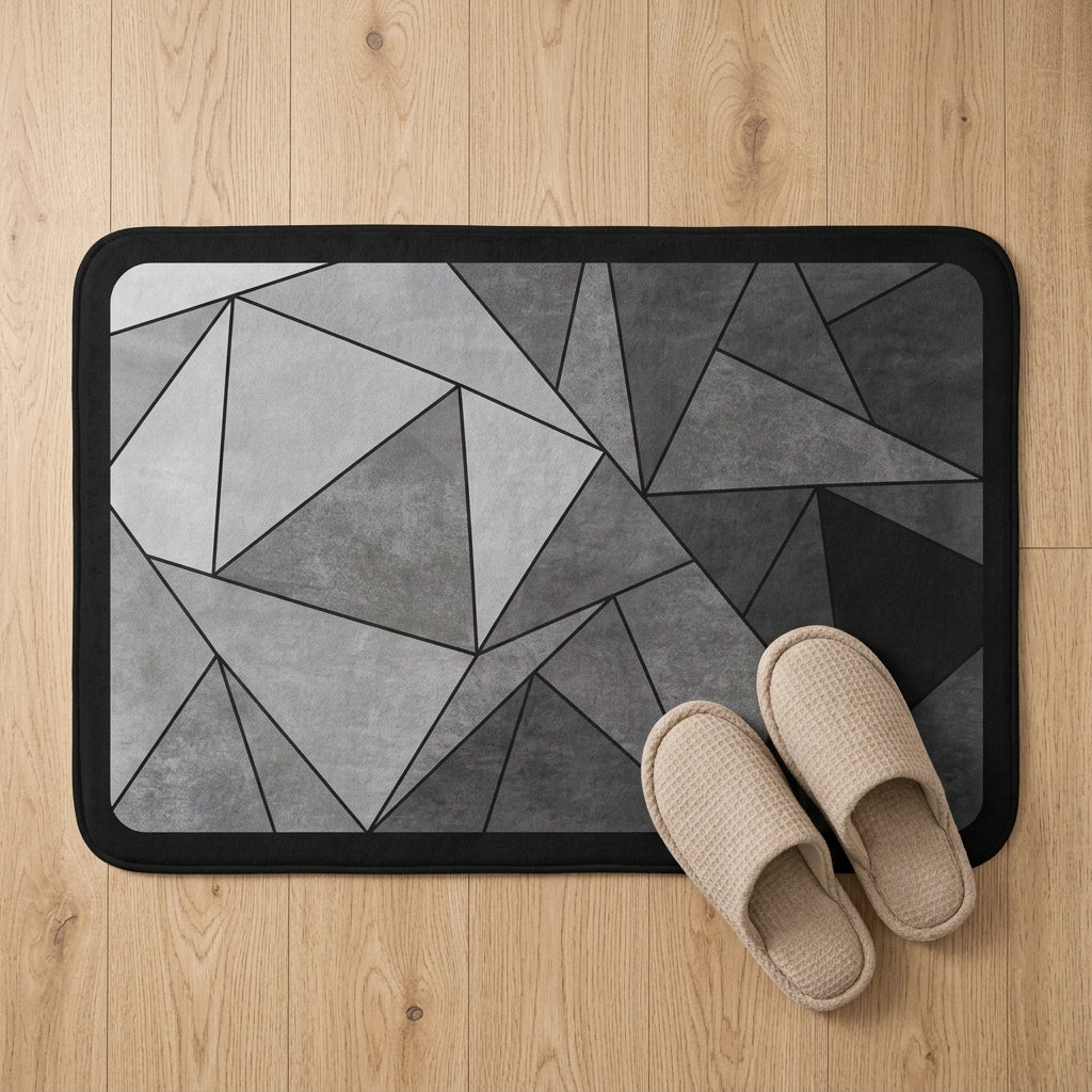Tapis de Bain Antidérapant Boue de Diatomée Motif Minimaliste Anguléa