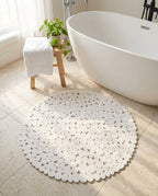 Tapis de Douche Rond Antidérapant Effet Galets Rondéa
