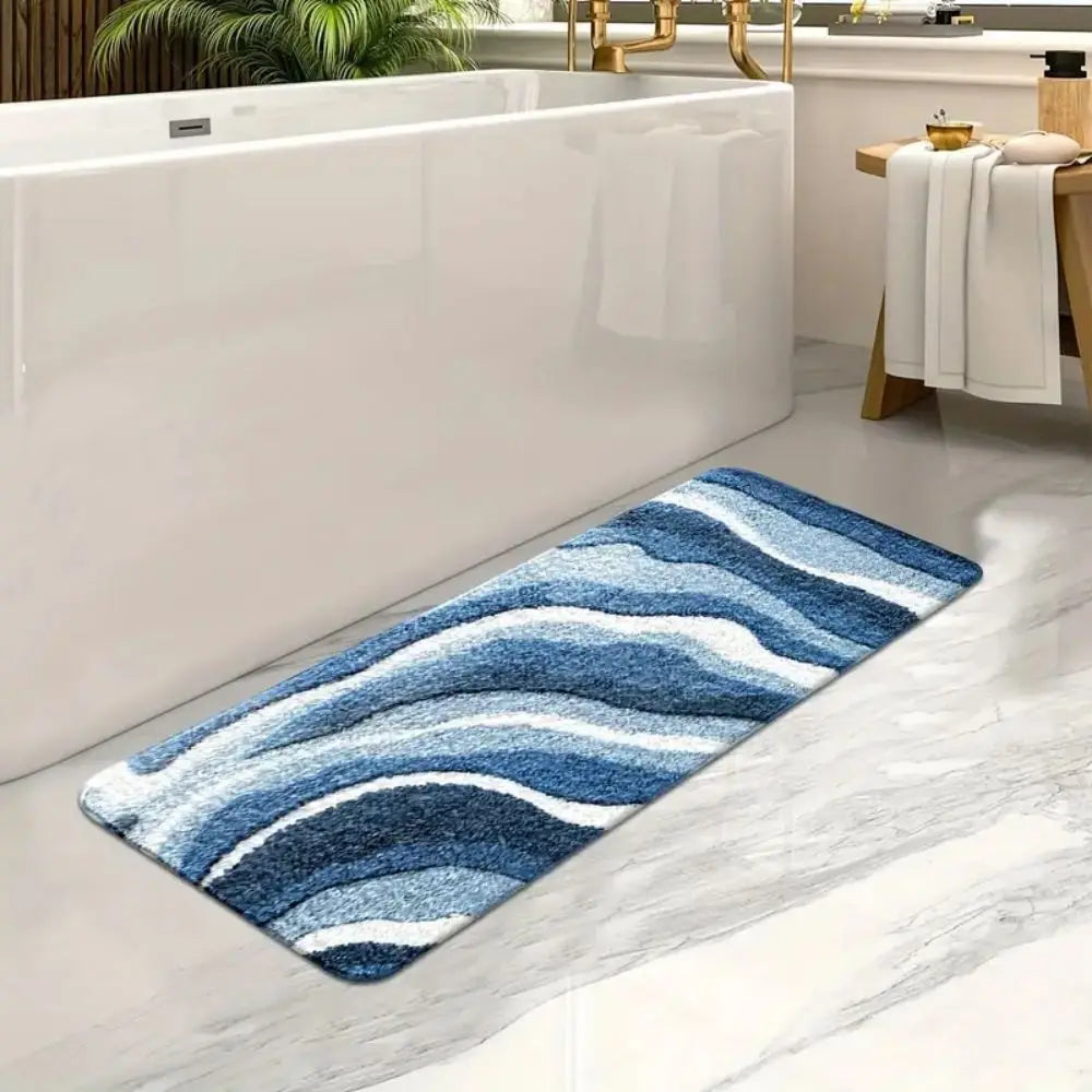 Tapis de Bain Antidérapant Vagues Bleues Ondéa