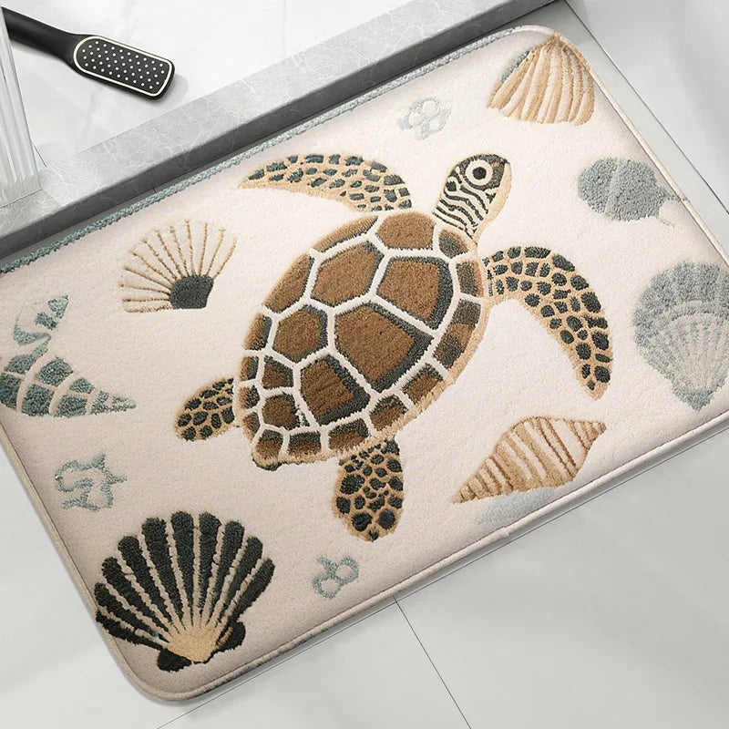 Tapis de Bain Antidérapant Motifs Marins Maréa