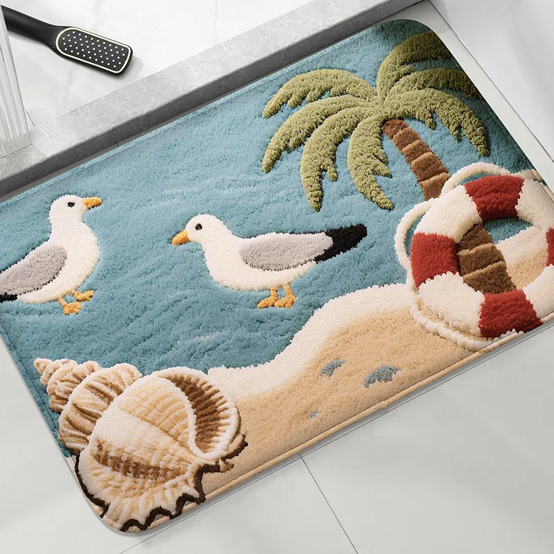Tapis de Bain Antidérapant Motifs Marins Maréa