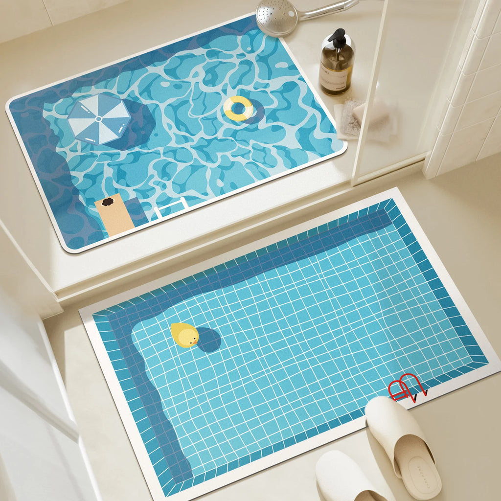 Tapis de Bain Antidérapant Piscine Illustrée Piscéa