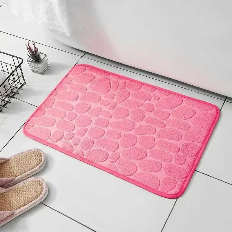 Tapis de Bain Antidérapant ZenMat Effet Galets, Antidérapant et Moelleux
