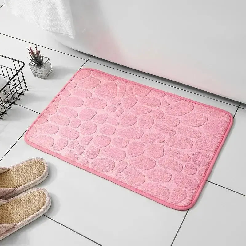 Tapis de Bain Antidérapant ZenMat Effet Galets, Antidérapant et Moelleux