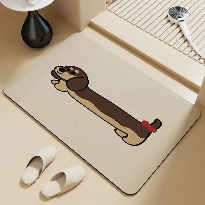 Tapis de Bain Antidérapant Teckel Skateboard Teckly