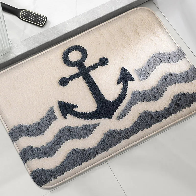 Tapis de Bain Antidérapant Motifs Marins Maréa