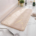 Tapis de Bain Antidérapant Effet Marbre Doré Lumina