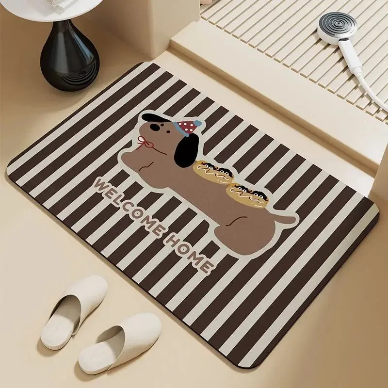 Tapis de Bain Antidérapant Teckel Skateboard Teckly
