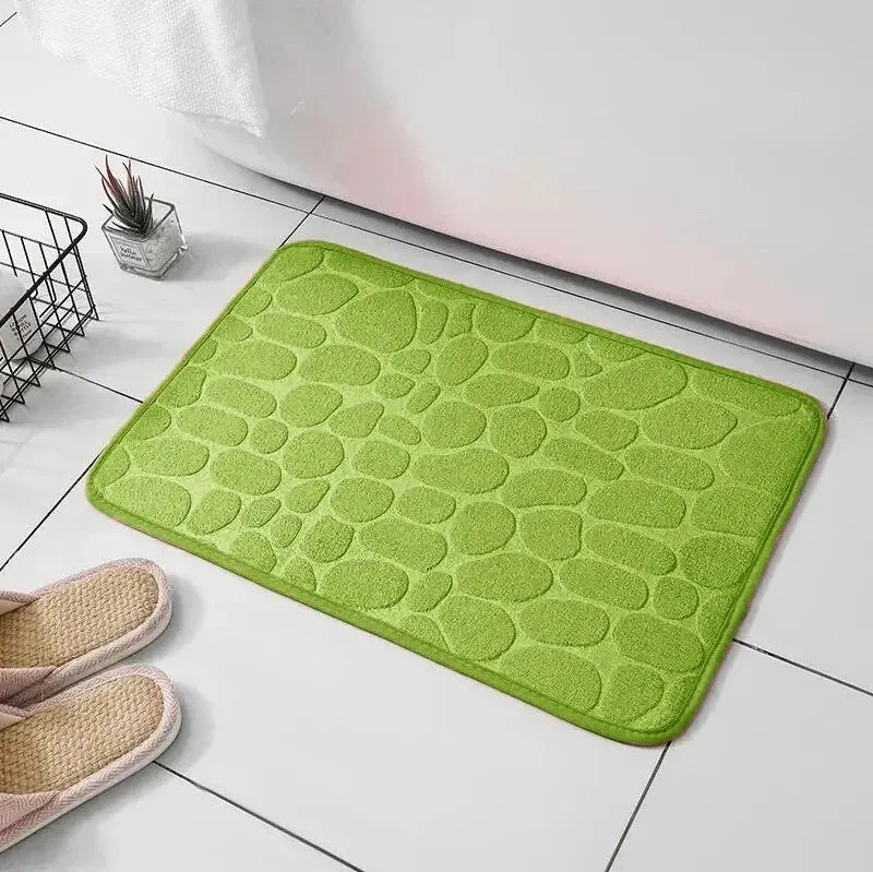 Tapis de Bain Antidérapant ZenMat Effet Galets, Antidérapant et Moelleux