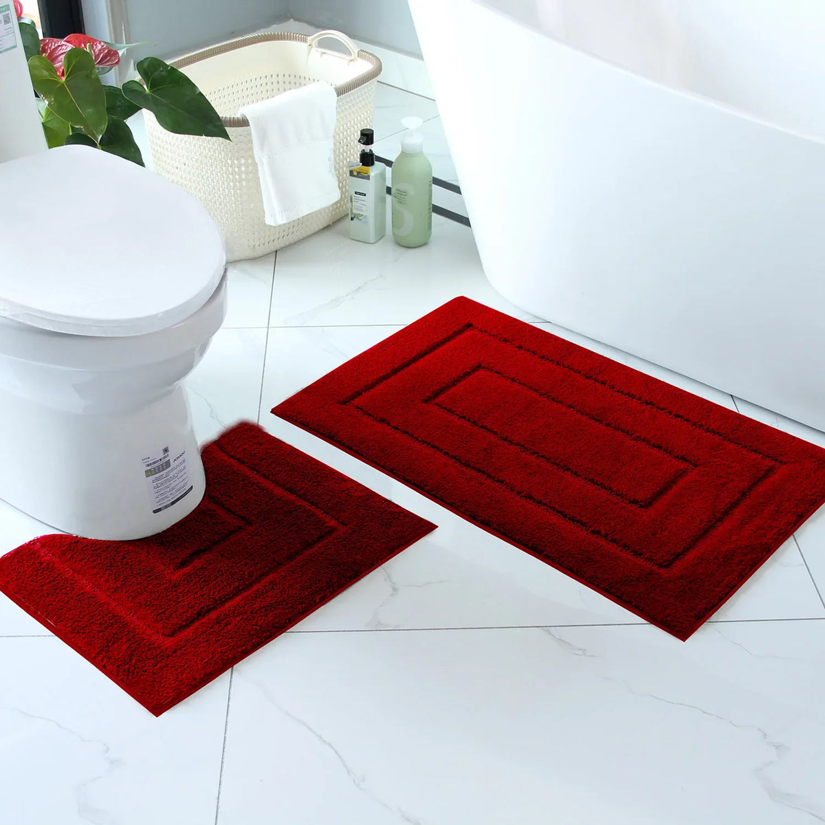 Tapis de Bain Antidérapant Cadréa – Duo Moelleux à Bordure