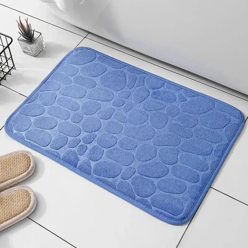Tapis de Bain Antidérapant ZenMat Effet Galets, Antidérapant et Moelleux