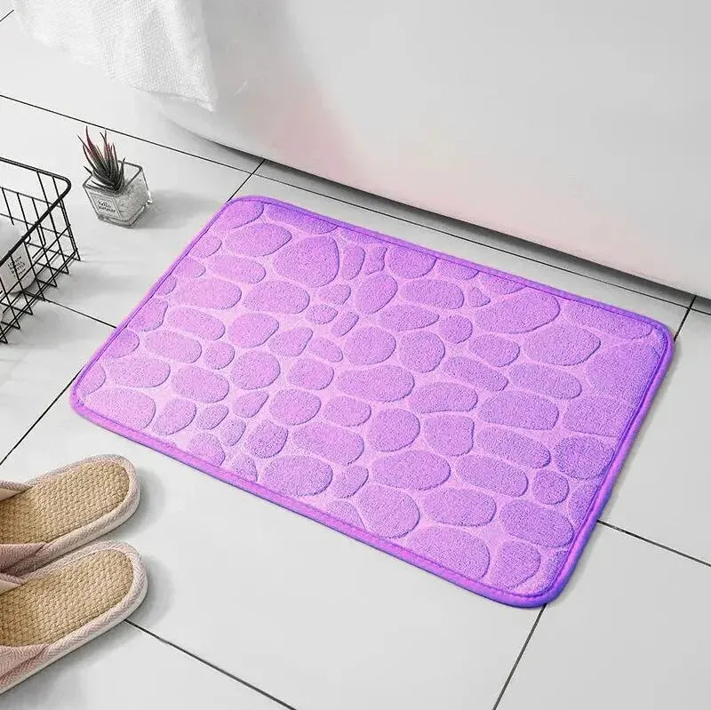 Tapis de Bain Antidérapant ZenMat Effet Galets, Antidérapant et Moelleux