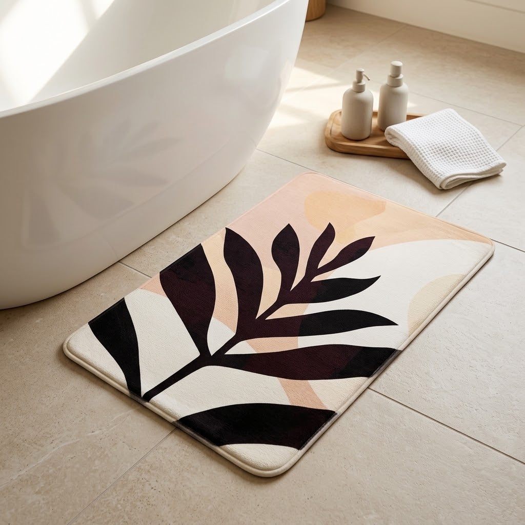 Tapis de Bain Antidérapant Feuillage Tropical Verdéa