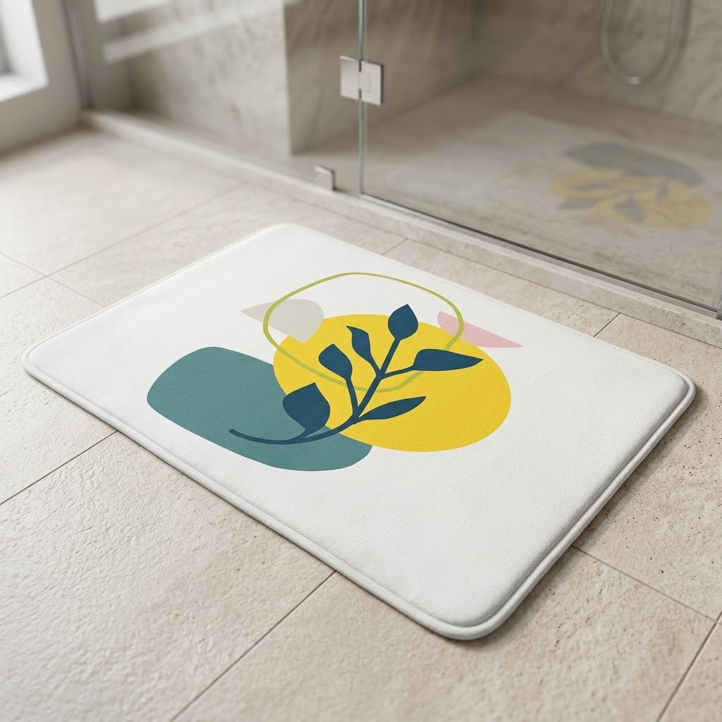 Tapis de Bain Antidérapant Feuillage Tropical Verdéa