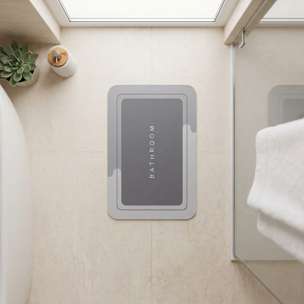 Tapis de Bain Pierre de Diatomée Absorbéa – Séchage Ultra-Rapide & Antidérapant