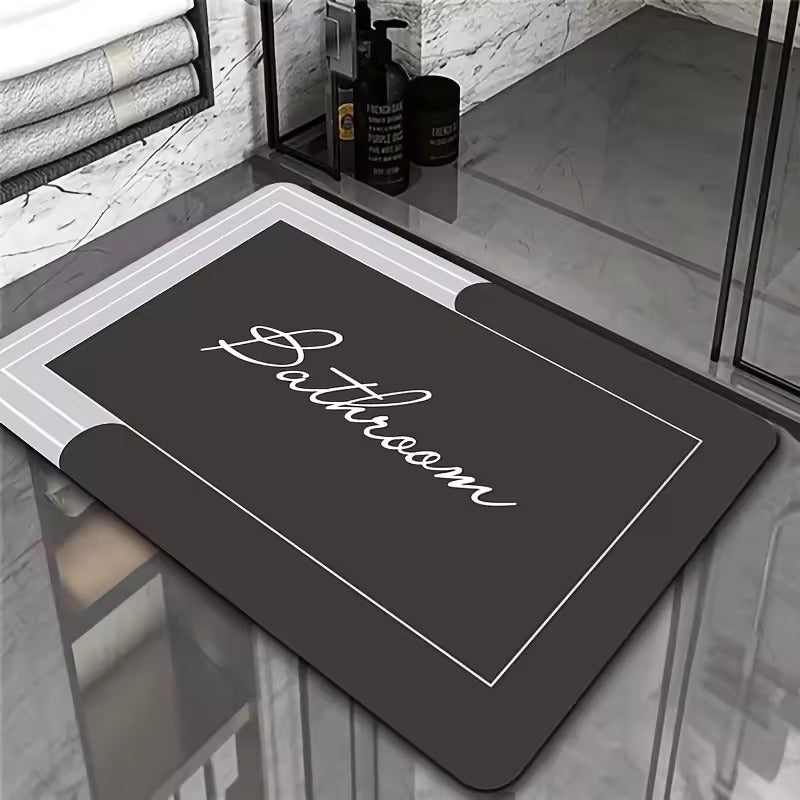 Tapis de bain Calligraphéa noir lettrage Bathroom