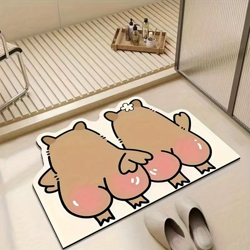Tapis de bain Capybaréa motif Duo Espiègle