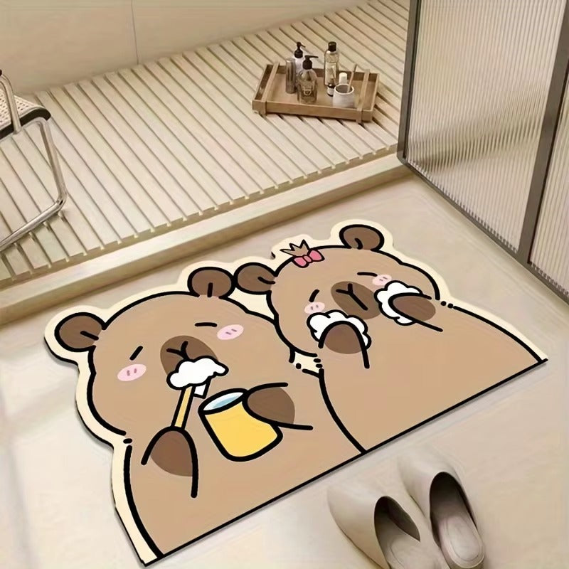 Tapis de bain Capybaréa motif Duo Gourmand