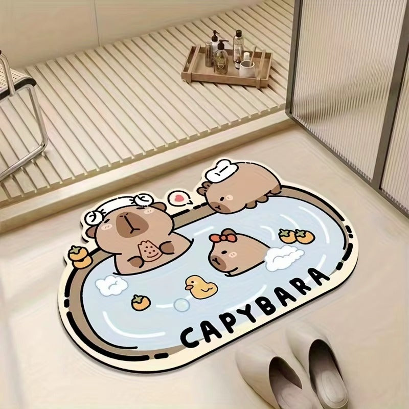 Tapis de bain Capybaréa motif Famille Capybara