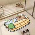 Tapis de bain Capybaréa motif Masque Concombre