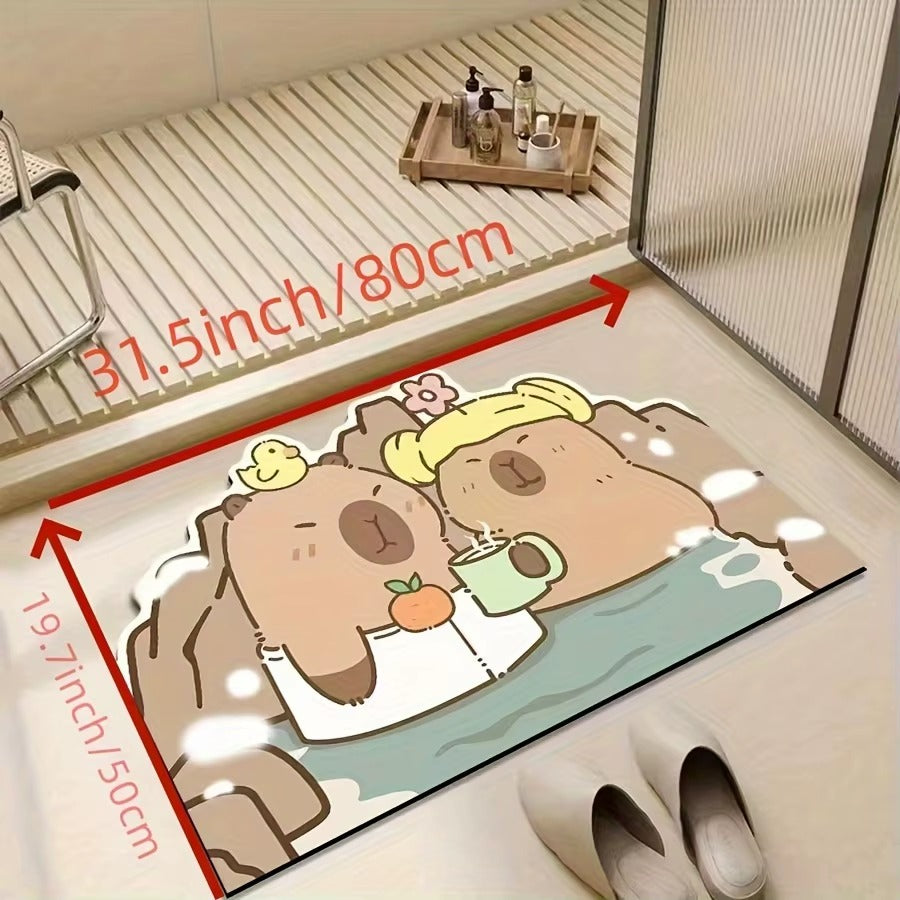 Tapis de bain Capybaréa motif Onsen Duo