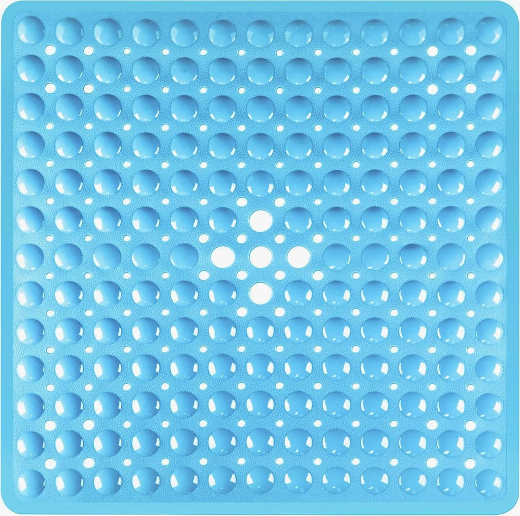 Tapis de douche carré antidérapant Carréa - coloris Bleu