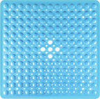 Tapis de douche carré antidérapant Carréa - coloris Bleu