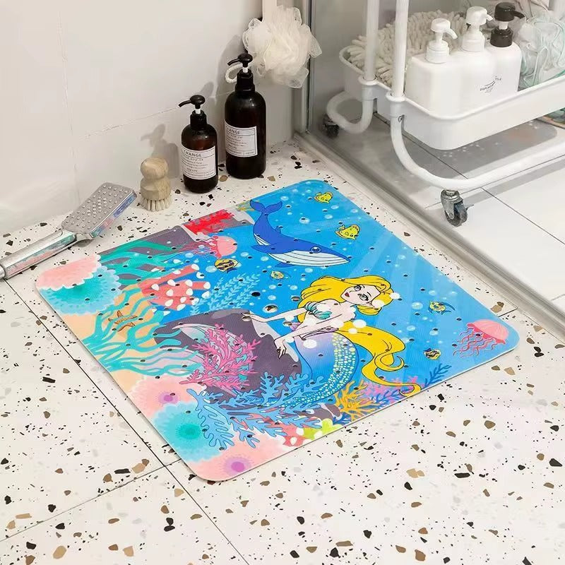 Tapis de bain Marinéa motif Sirène Dorée