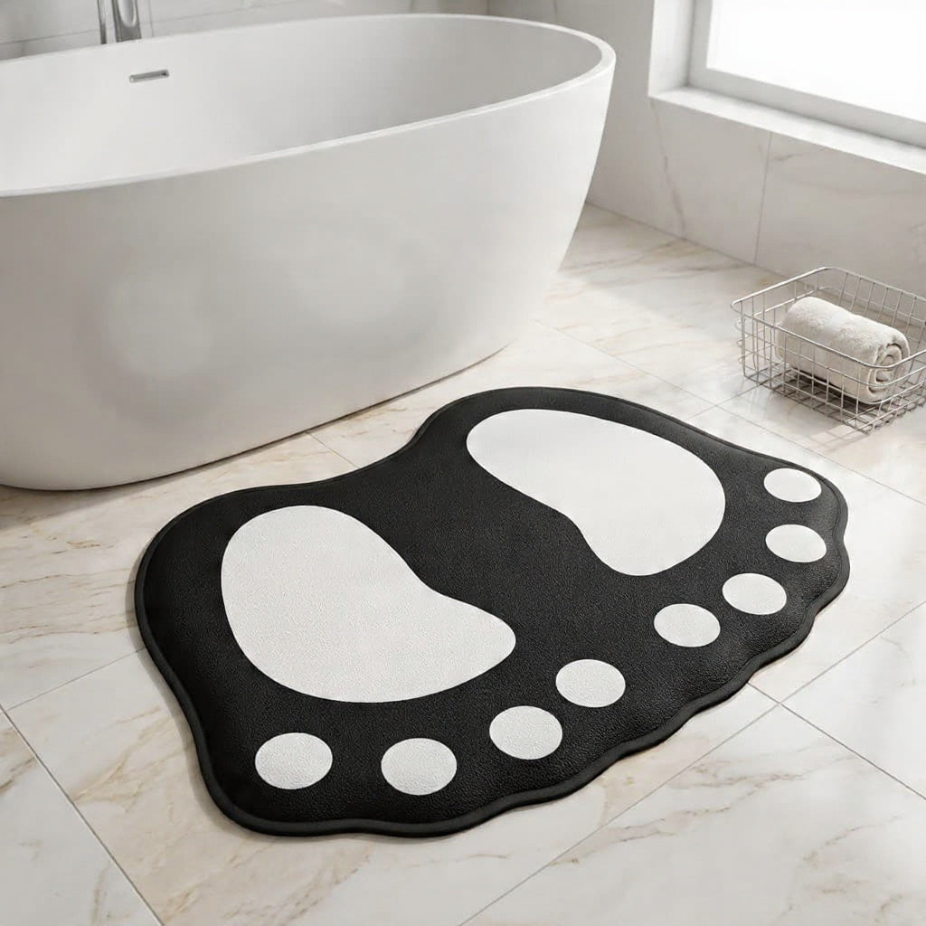 Tapis de Bain Antidérapant Empreinte de Pied Empreinta