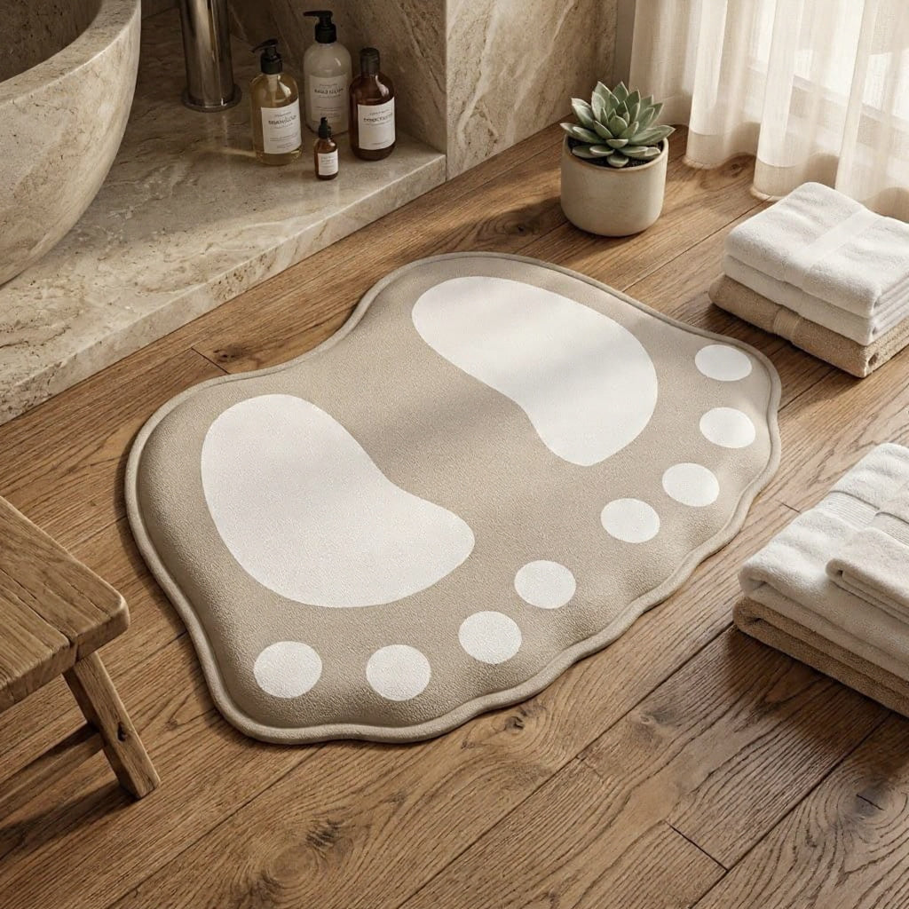 Tapis de Bain Antidérapant Empreinte de Pied Empreinta