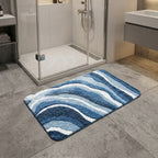 Tapis de Bain Antidérapant Vagues Bleues Ondéa