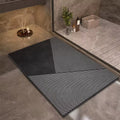 Tapis de bain Géoméa - Couleur 1, motif géométrique anthracite
