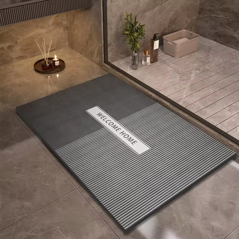 Tapis de bain Géoméa - Couleur 2, motif géométrique