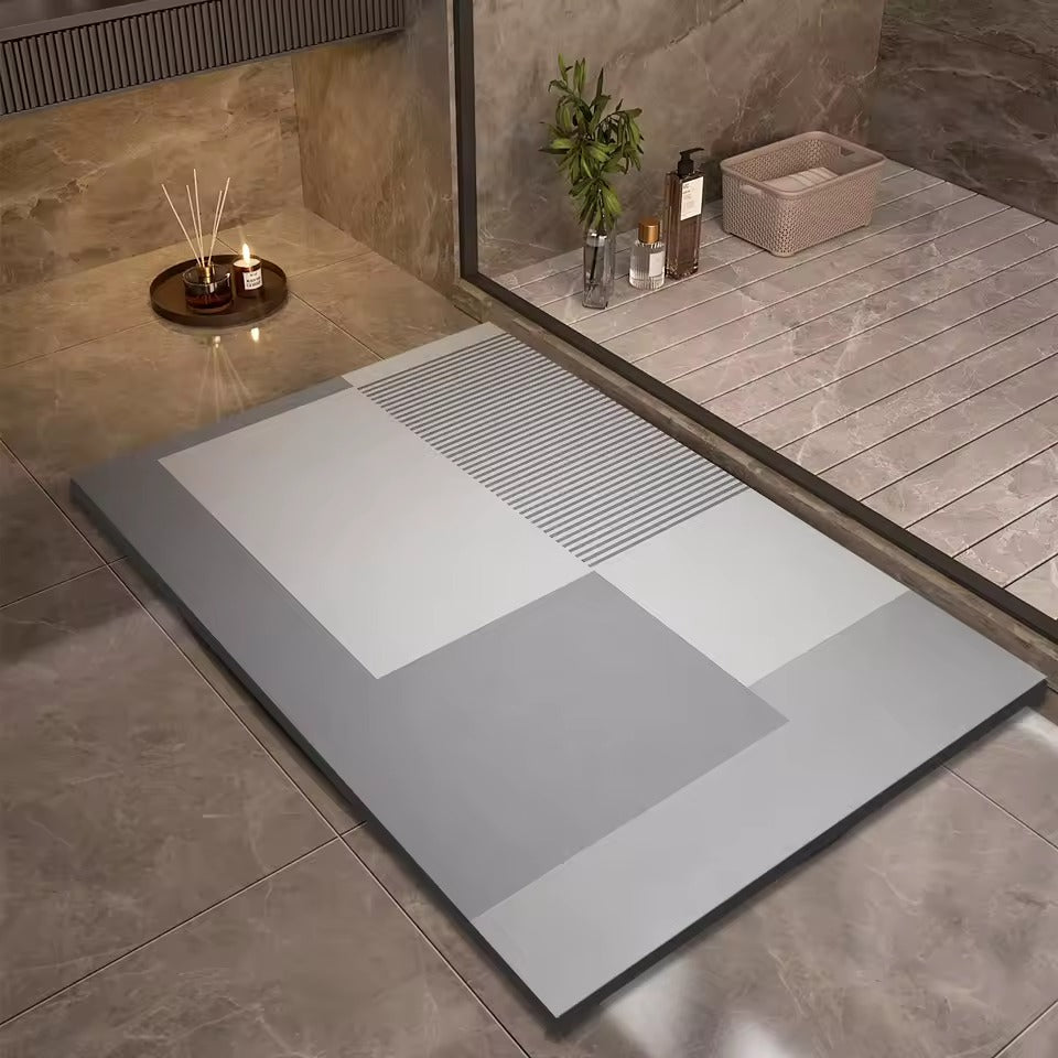 Tapis de bain Géoméa - Couleur 3, motif géométrique