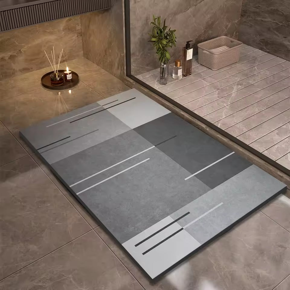 Tapis de bain Géoméa - Couleur 4, motif géométrique