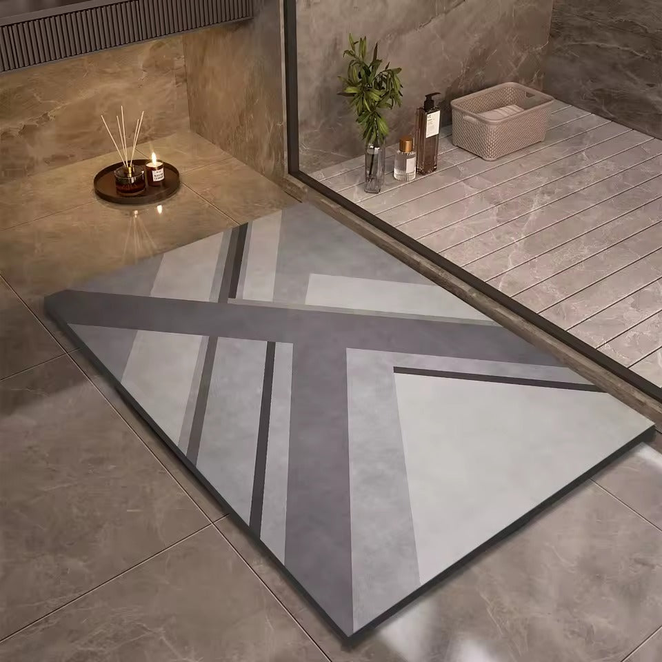 Tapis de bain Géoméa - Couleur 5, motif géométrique