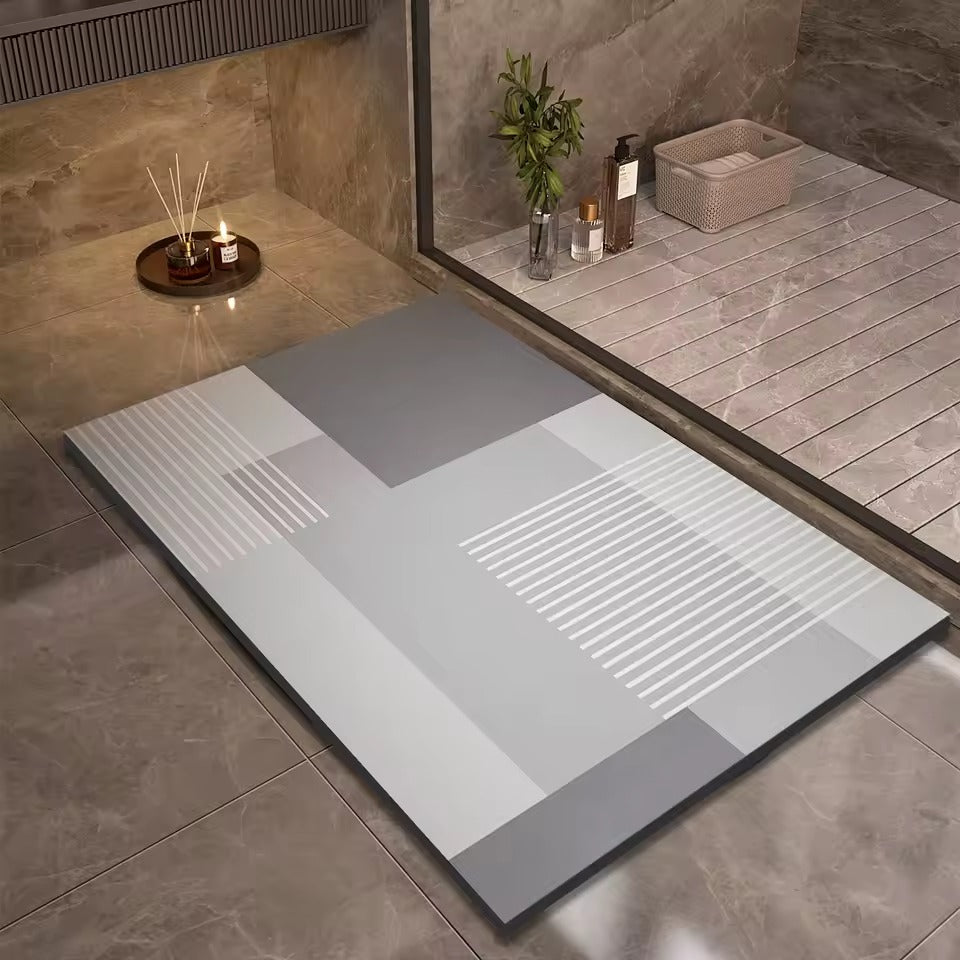 Tapis de bain Géoméa - Couleur 6, motif géométrique