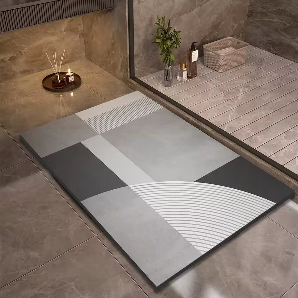 Tapis de bain Géoméa - Couleur 8, motif géométrique