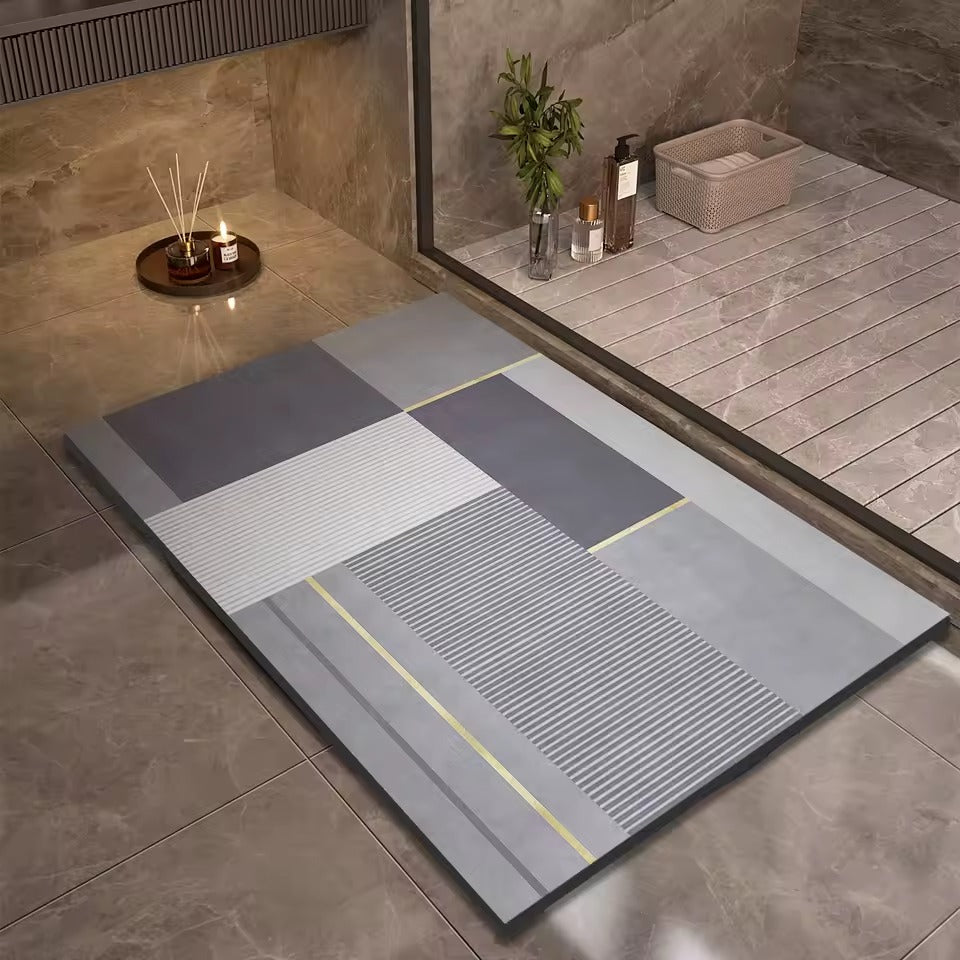 Tapis de bain Géoméa - Couleur 9, motif géométrique
