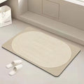 Tapis de bain Sabléa - Couleur 1, motif géométrique beige