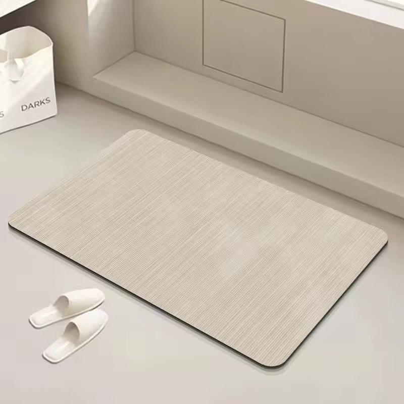 Tapis de bain Sabléa - Couleur 4, motif géométrique beige