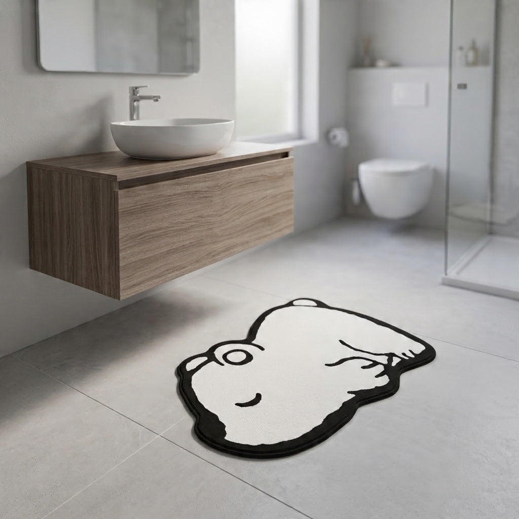 Tapis de Bain Chat Kawaii Néko  Ultra-Doux & Antidérapant