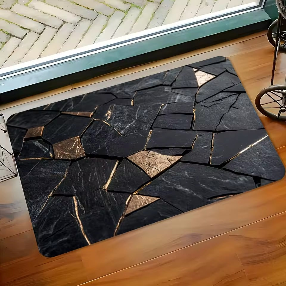 Tapis de bain Marbréa sur parquet
